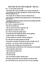 Đề cương ôn tập Công nghệ Lớp 7 - Học kì 2